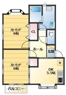 メゾンマルワI【2階】の間取り