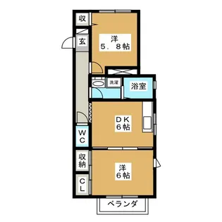 ゼルコバ【1階】の間取り