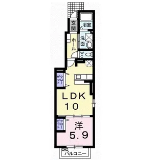 レジデンスガーデンI【1階】の間取り