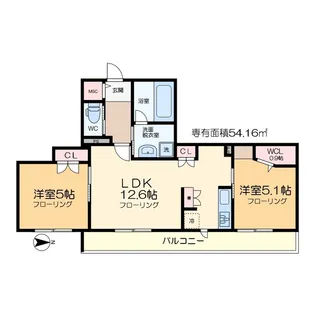 メゾンクレール谷在家【2階】の間取り