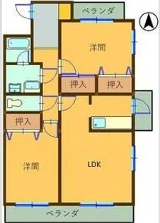 2LDKの間取り画像