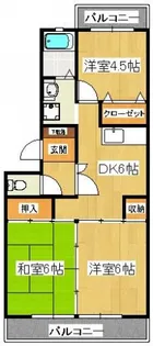 市川グリーンタウン鈴【3階】の間取り