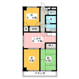 クレール本陣【2階】の間取り