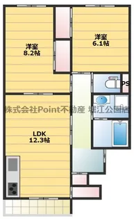 大阪府大阪市浪速区浪速西2【アパート】の間取り