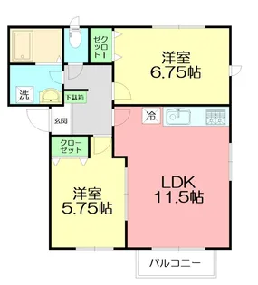 サニーサイドA【1階】の間取り