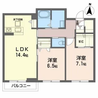 シャーメゾン富沢ガーデン【2階】の間取り