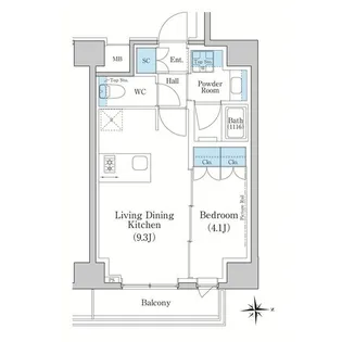スタイリオ新丸子NORTH【4階】の間取り