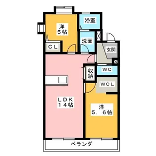 坂野マンション【1階】の間取り