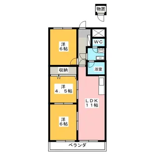 コーポ鷹【6階】の間取り