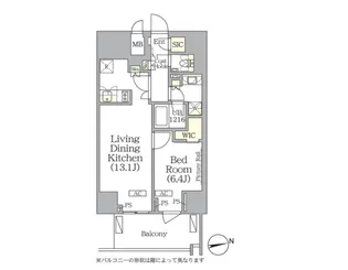 ザ・パークハビオ神楽坂レジデンスSouth【10階】の間取り