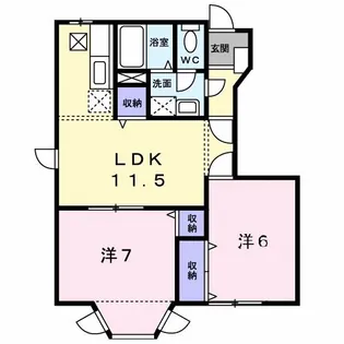 アメニティハウスA【1階】の間取り