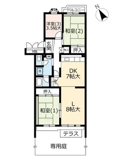 URグリーンメゾン平戸【1階】の間取り