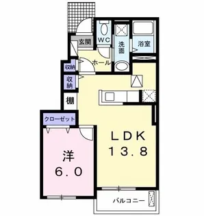 ラ パーシェ【1階】の間取り