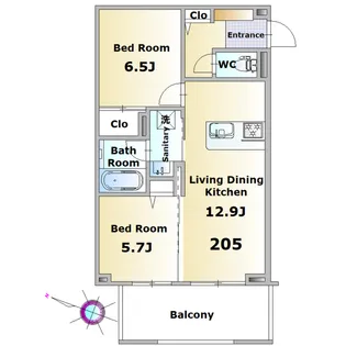 GemテラスB (ジェムテラスB)【2階】の間取り