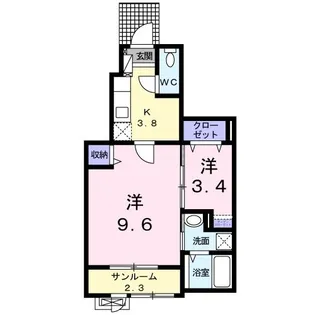 プレジール【1階】の間取り
