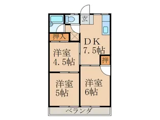 ビレッジ勝山【1階】の間取り