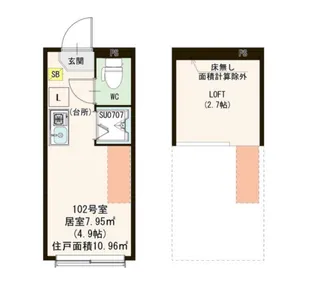 ハーモニーテラス志茂XVI【2階】の間取り