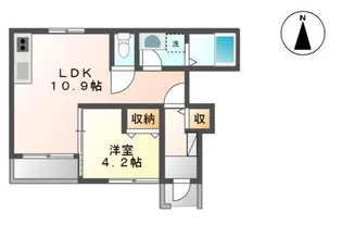 メルヴェーユ黒須VI【1階】の間取り
