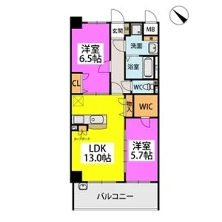 テトラッド【5階】の間取り