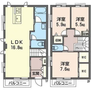 ウィステリア湘南III【1階】の間取り
