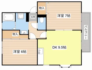小山サングレイスA棟【2階】の間取り