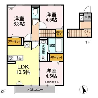 ロイヤルレジデンス東泉町【2階】の間取り