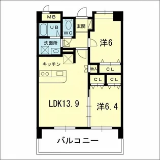 Est un【6階】の間取り