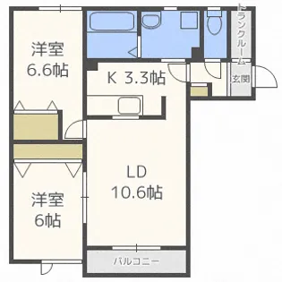 プリリア北32条【1階】の間取り