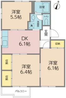 フ・ミールボタンC棟【2階】の間取り