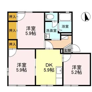 ハイツ定栄 B【2階】の間取り