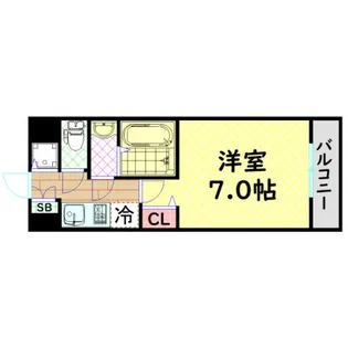 エスライズ難波EAST【3階】の間取り