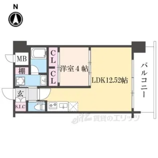 プレジオ八戸ノ里【5階】の間取り