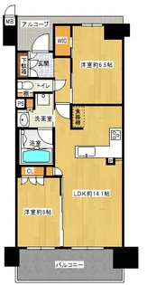 ワコーレ神戸三宮トラッドタワー【11階】の間取り