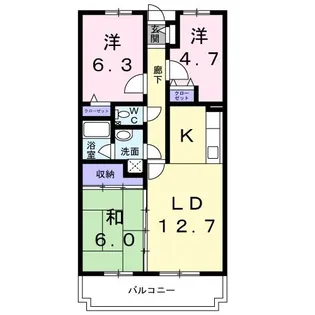リヴァージュ野比【3階】の間取り