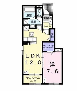 カーサ フェリシアA【1階】の間取り