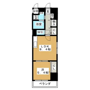 クレール高岳【6階】の間取り