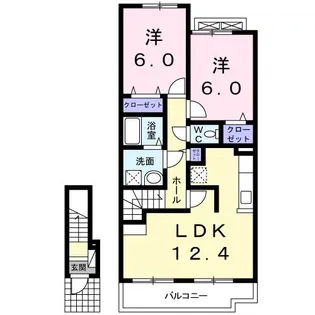 エスティーヌ・フェリオ【2階】の間取り