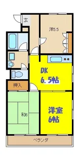 サンハイツ富士見【4階】の間取り