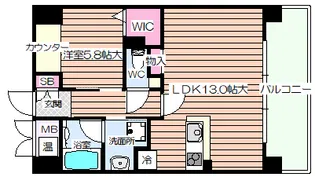 フジディアミュリッヒ【8階】の間取り