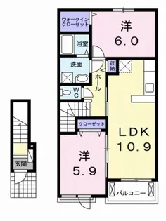 クレモン ティーヌ A【2階】の間取り