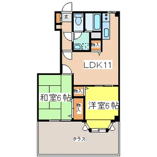 あさひのハイツ【1階】の間取り
