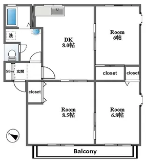 ディアコートC【1階】の間取り