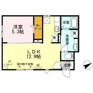 セジュールナカダテ【1階】の間取り