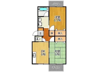 モンブランハイツ【2階】の間取り