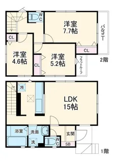 千葉県千葉市花見川区長作台2【一戸建】の間取り