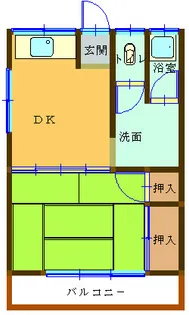 稲荷町迎共同住宅【1階】の間取り