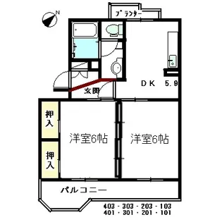 プレアール古府【1階】の間取り
