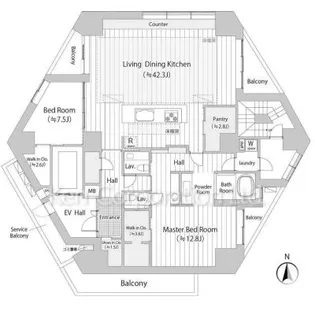 THE DOORS 広尾【3階】の間取り