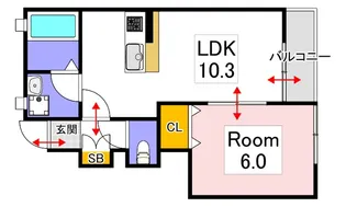 フォレスト備前原C棟【1階】の間取り
