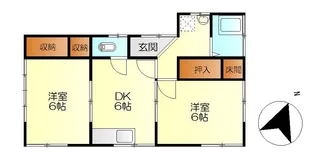 阿賀北6丁目6番アパート【1階】の間取り